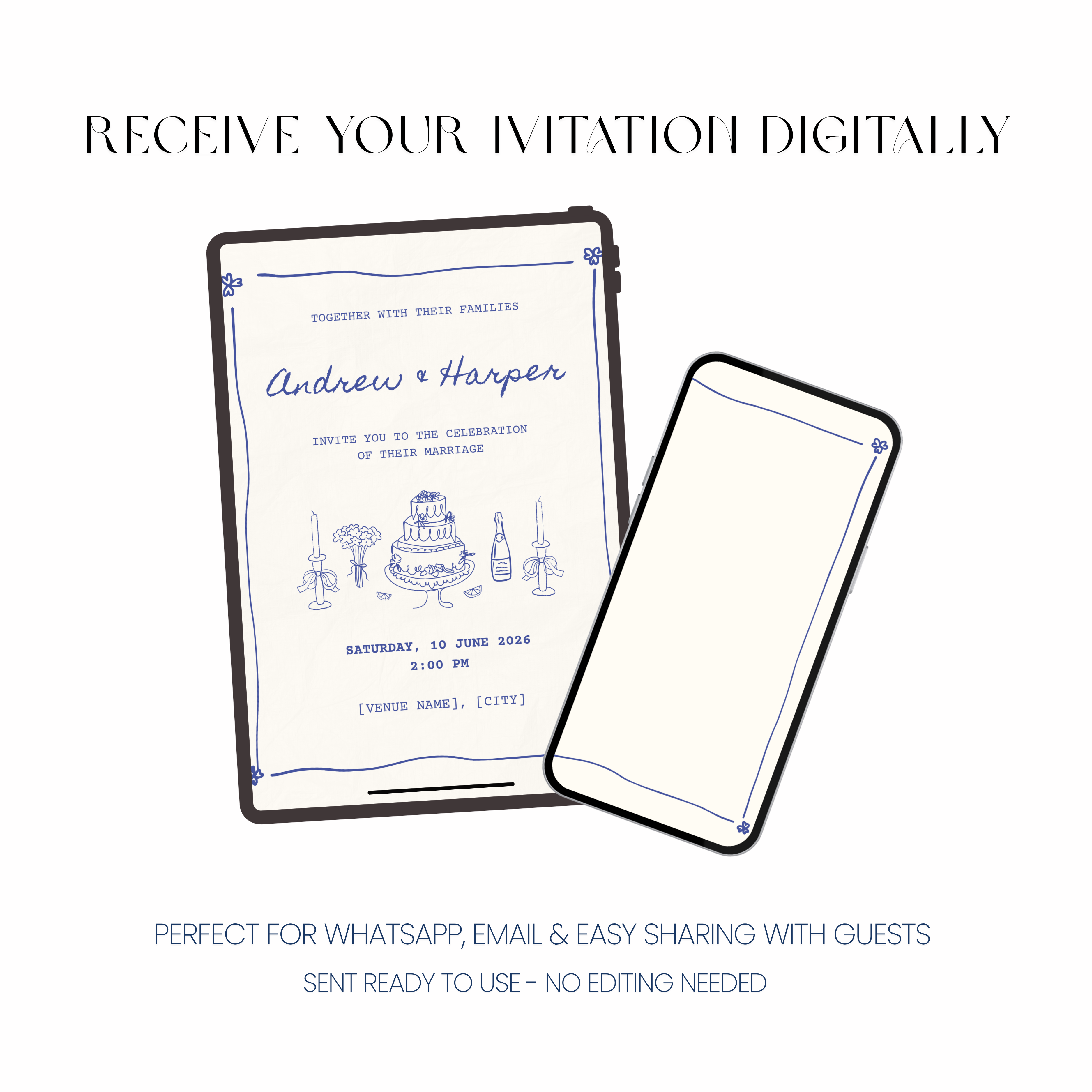 Eliza - Vintage Wedding Invitation