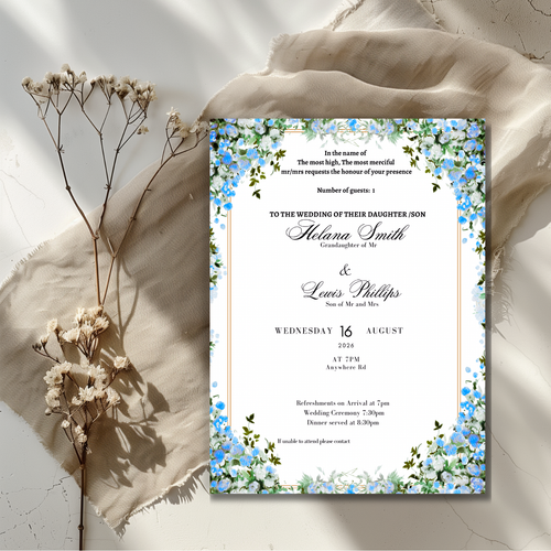 Azure - Blue Nikah Invitation