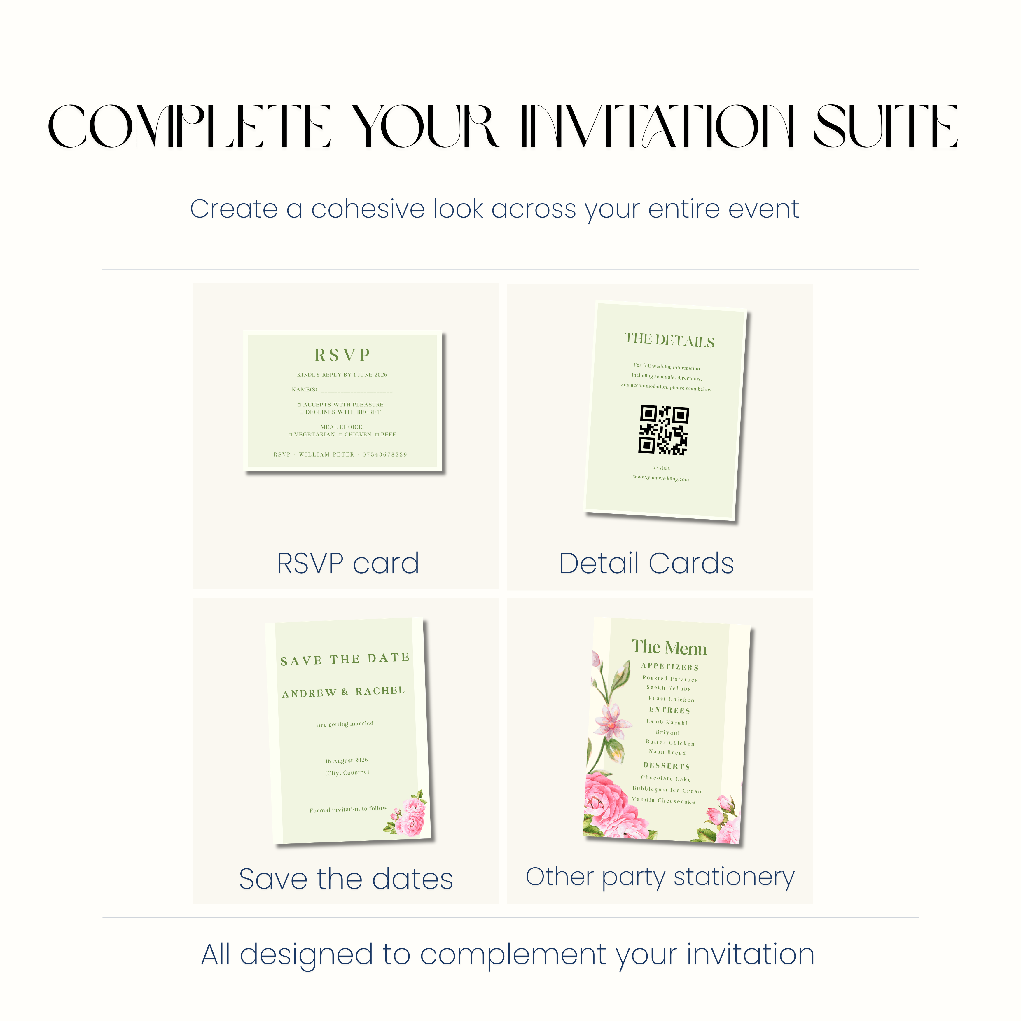 Sage - Floral Wedding Invitation