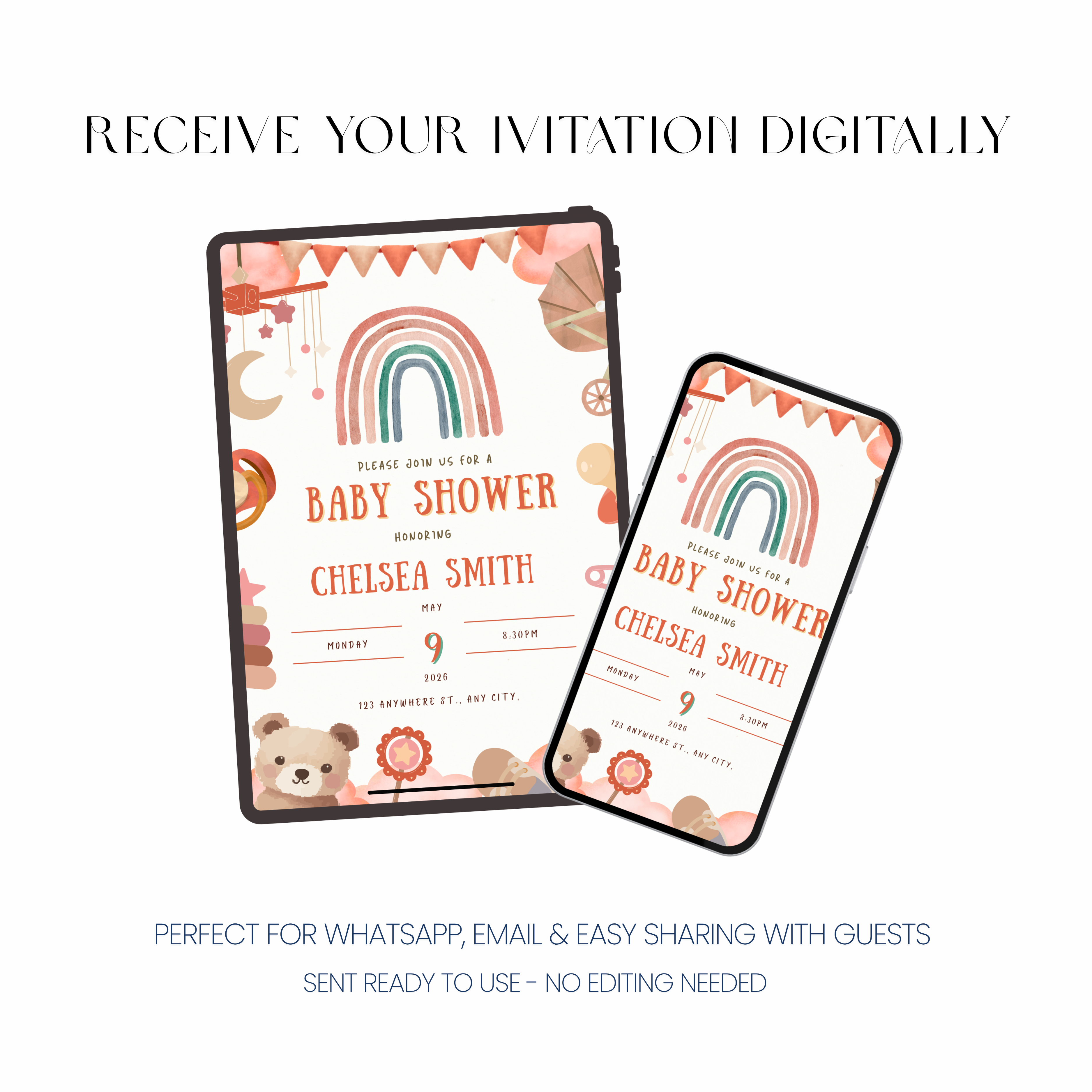 Aria - Boho Baby Shower Invitation