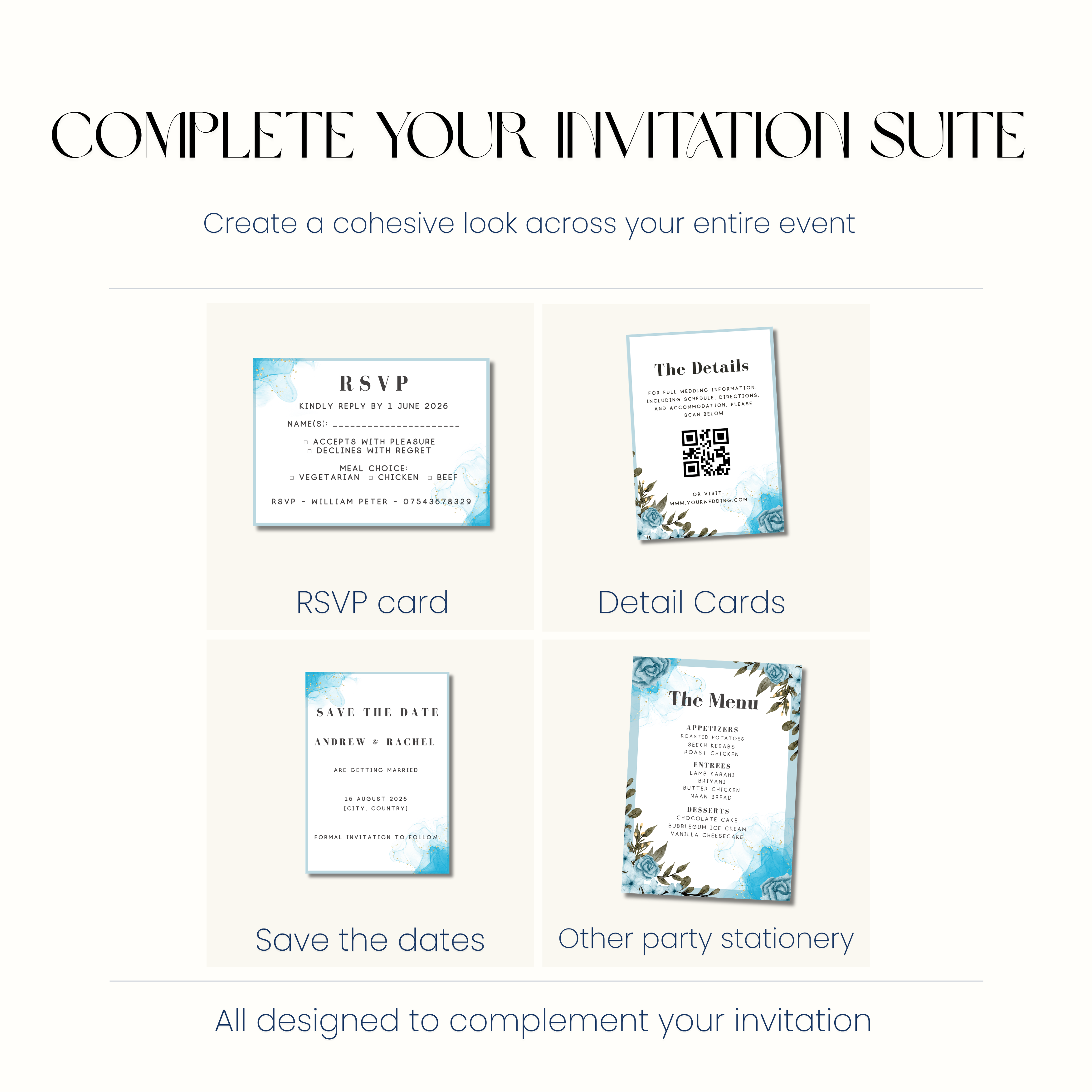Azure - Botanical Wedding Invitation