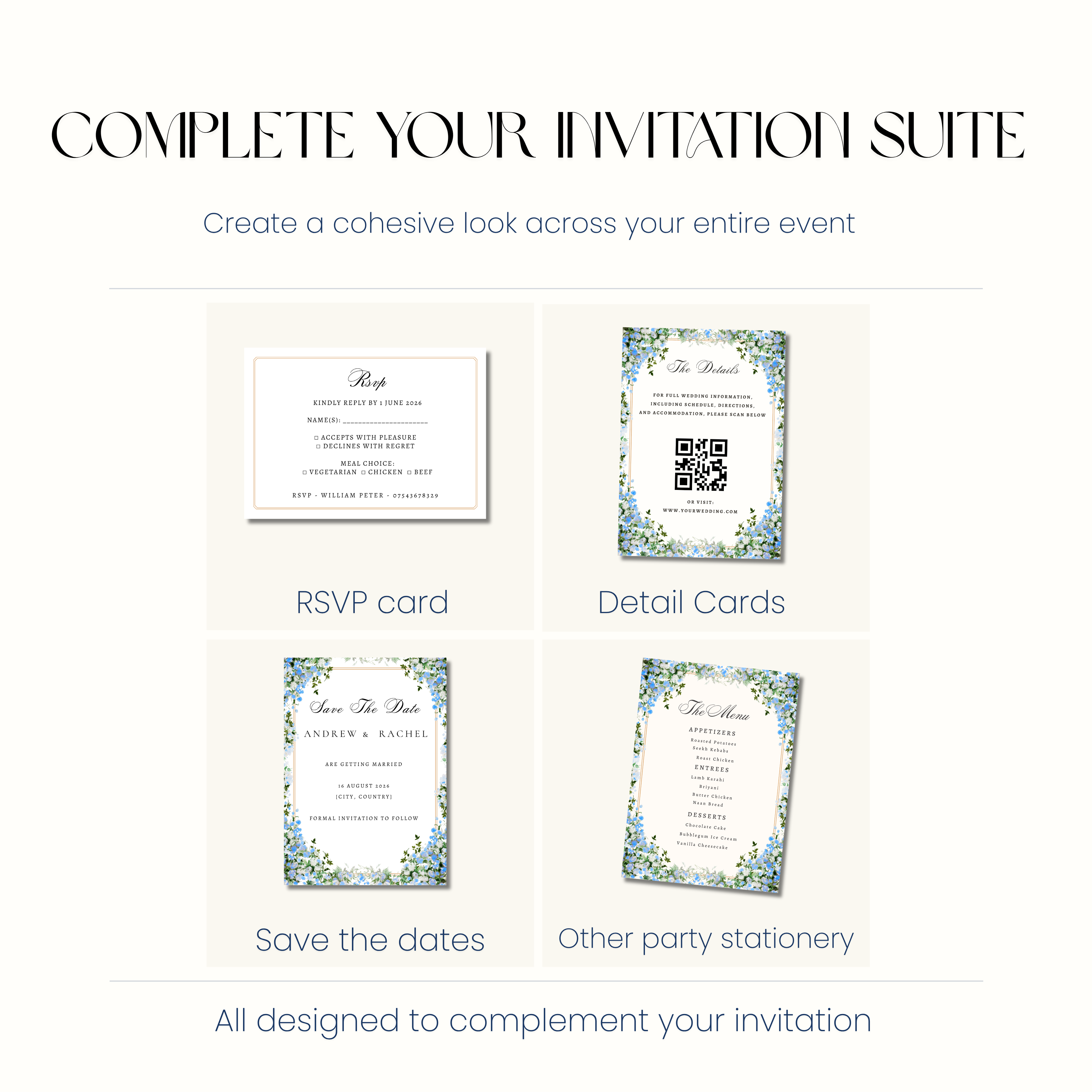 Azure - Blue Nikah Invitation