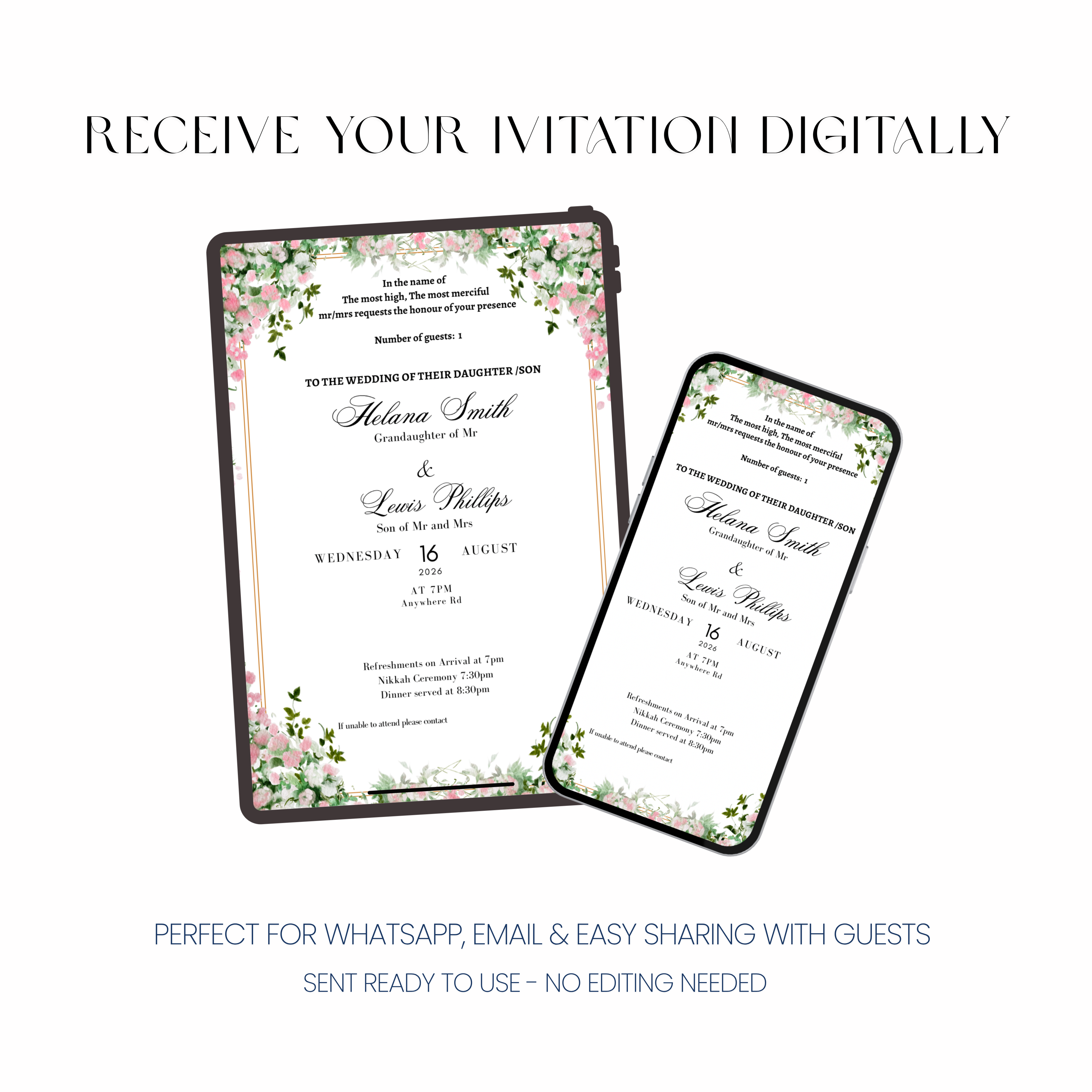 Zara - Floral Wedding Invitation