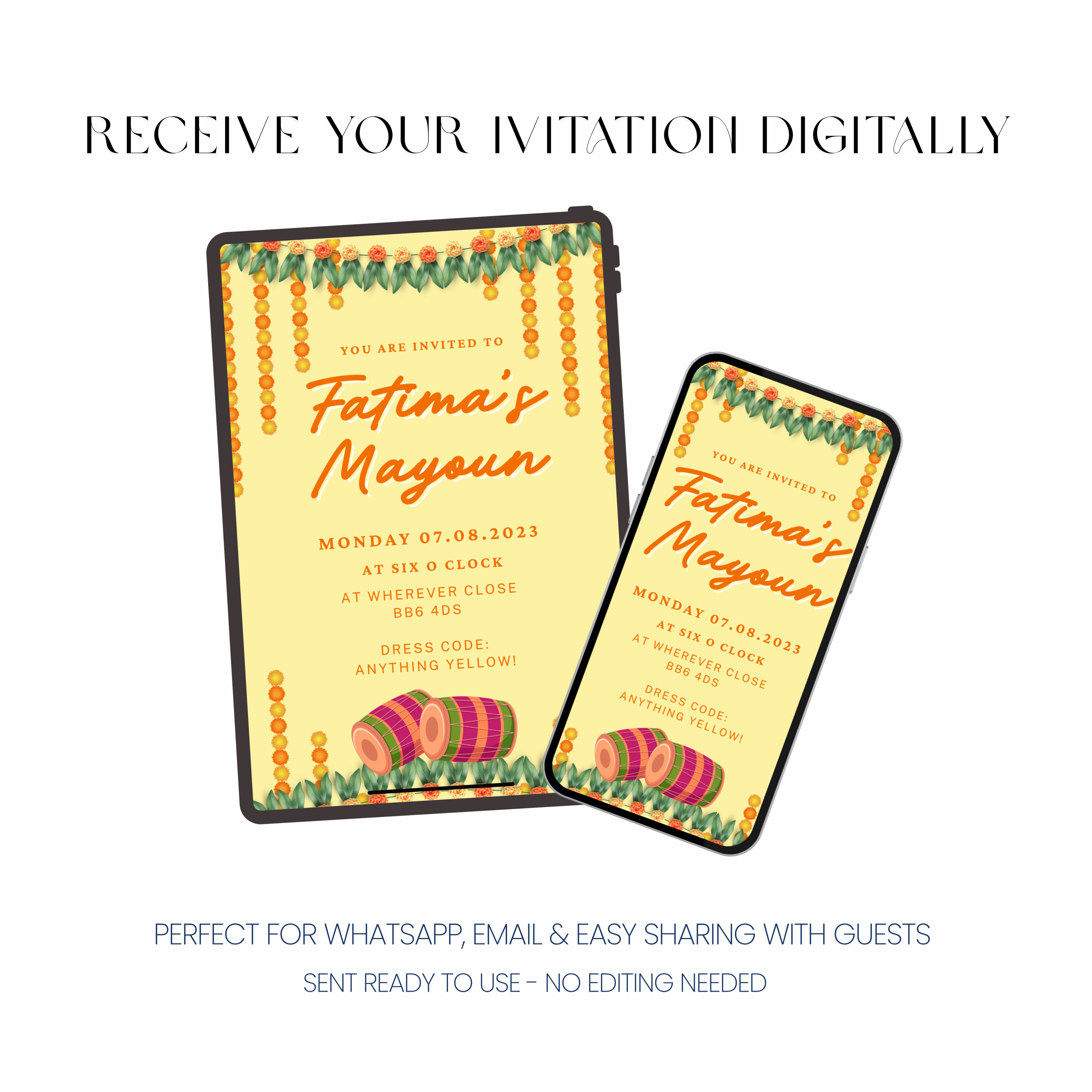 Safron - Mendhi Invitation