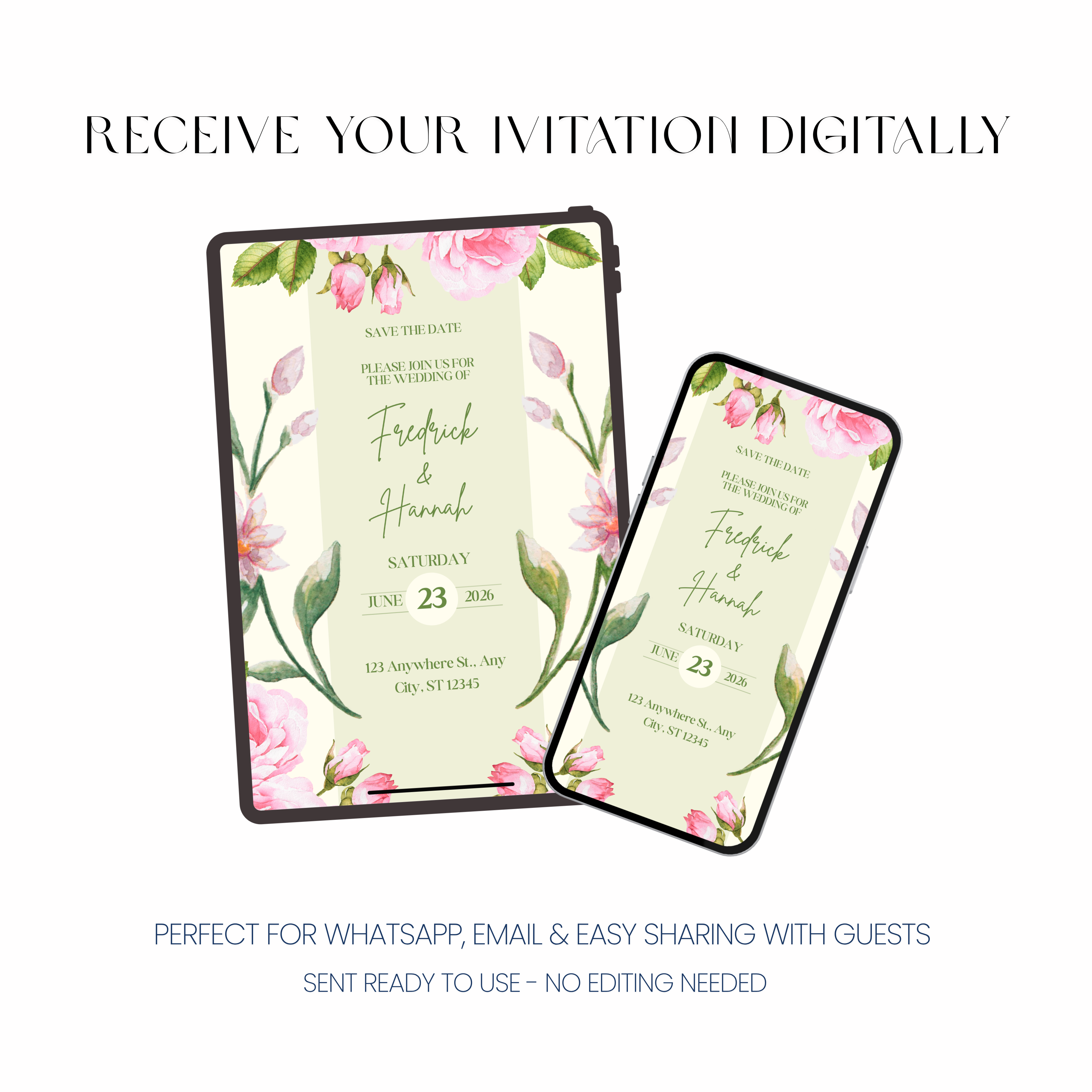 Sage - Floral Wedding Invitation