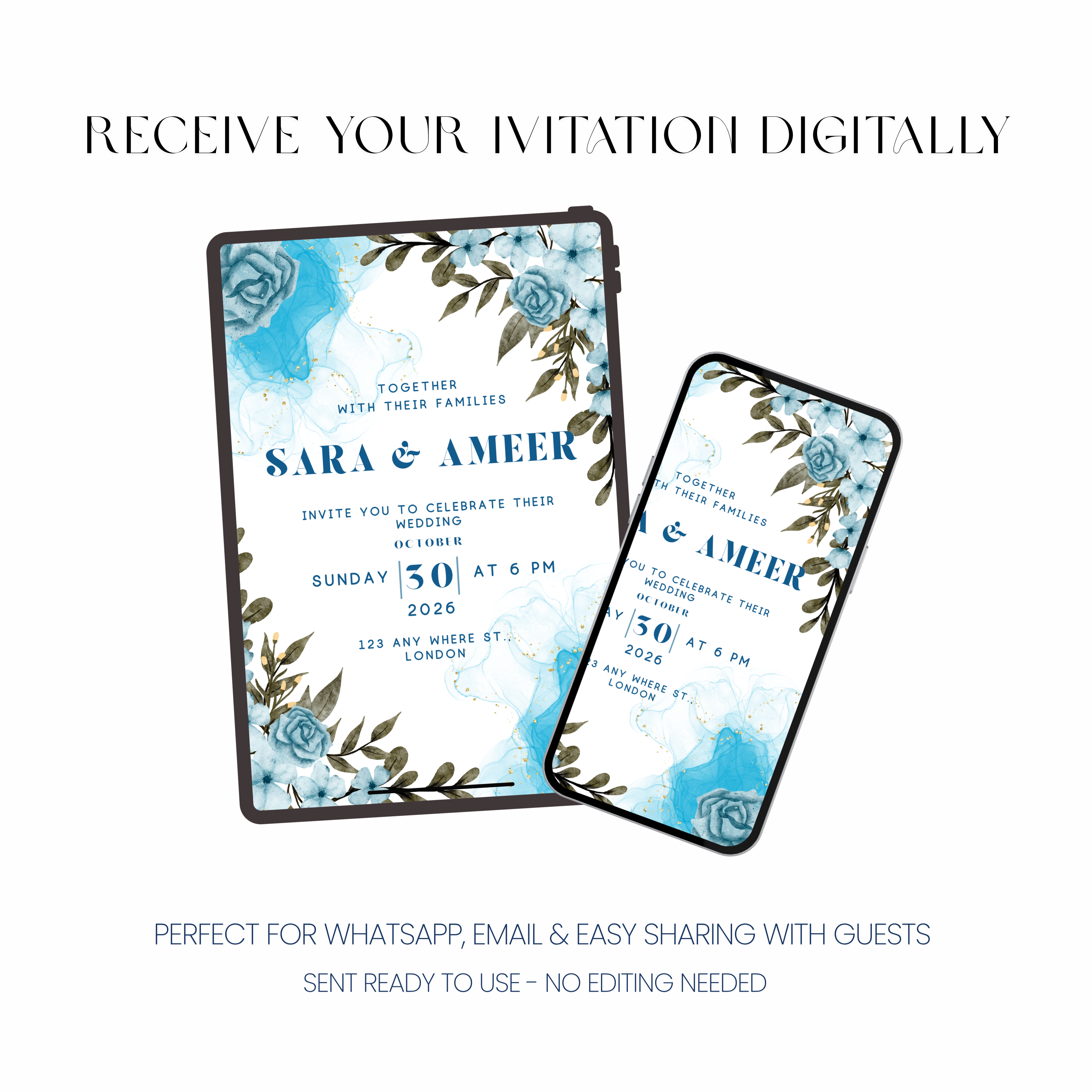 Azure - Botanical Wedding Invitation