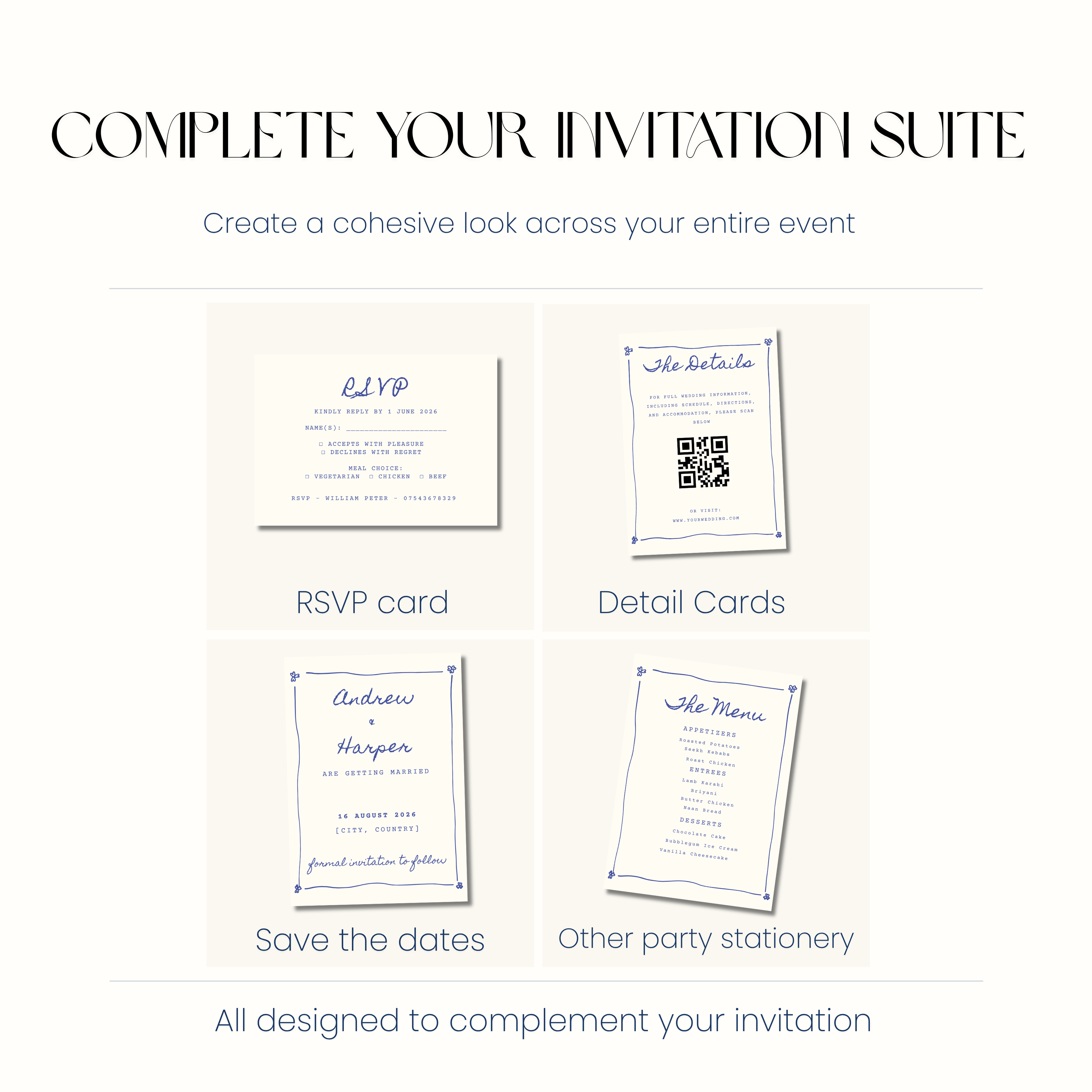 Eliza - Vintage Wedding Invitation