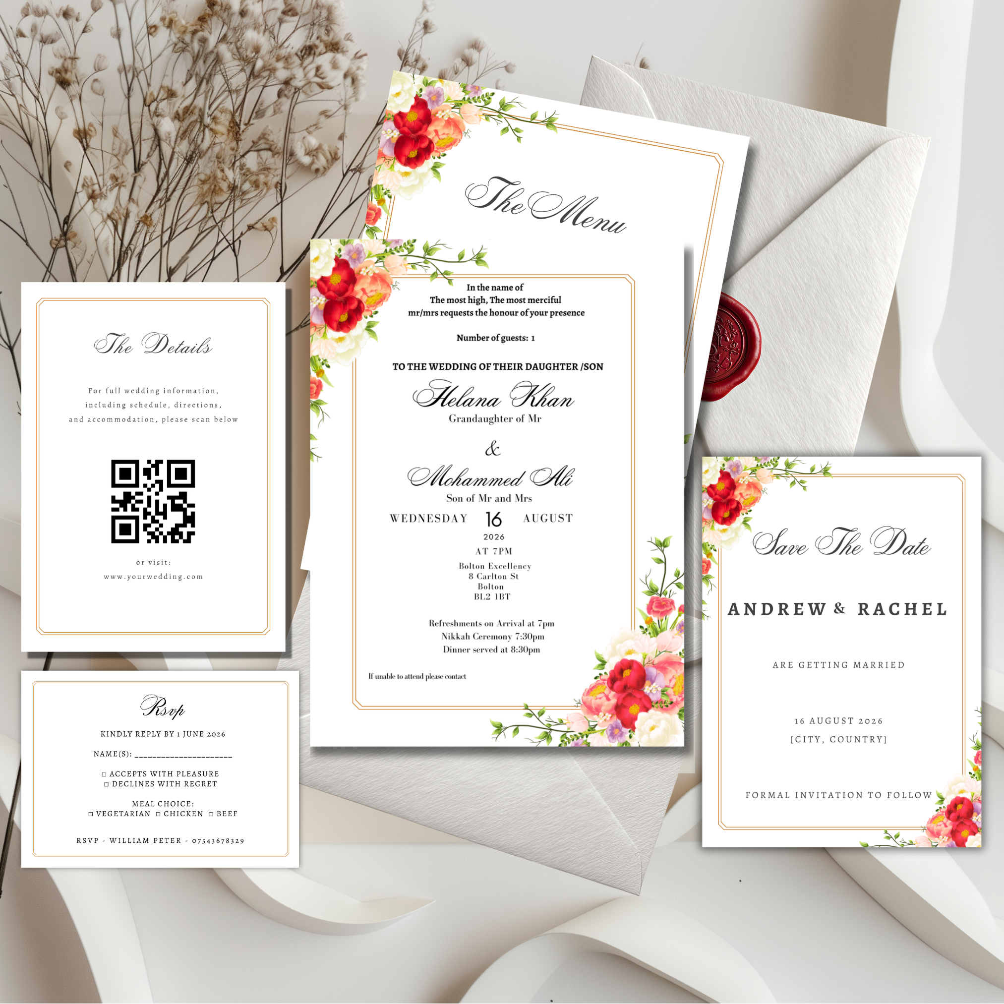 Helena - Blooming Tradition Invitation Suite