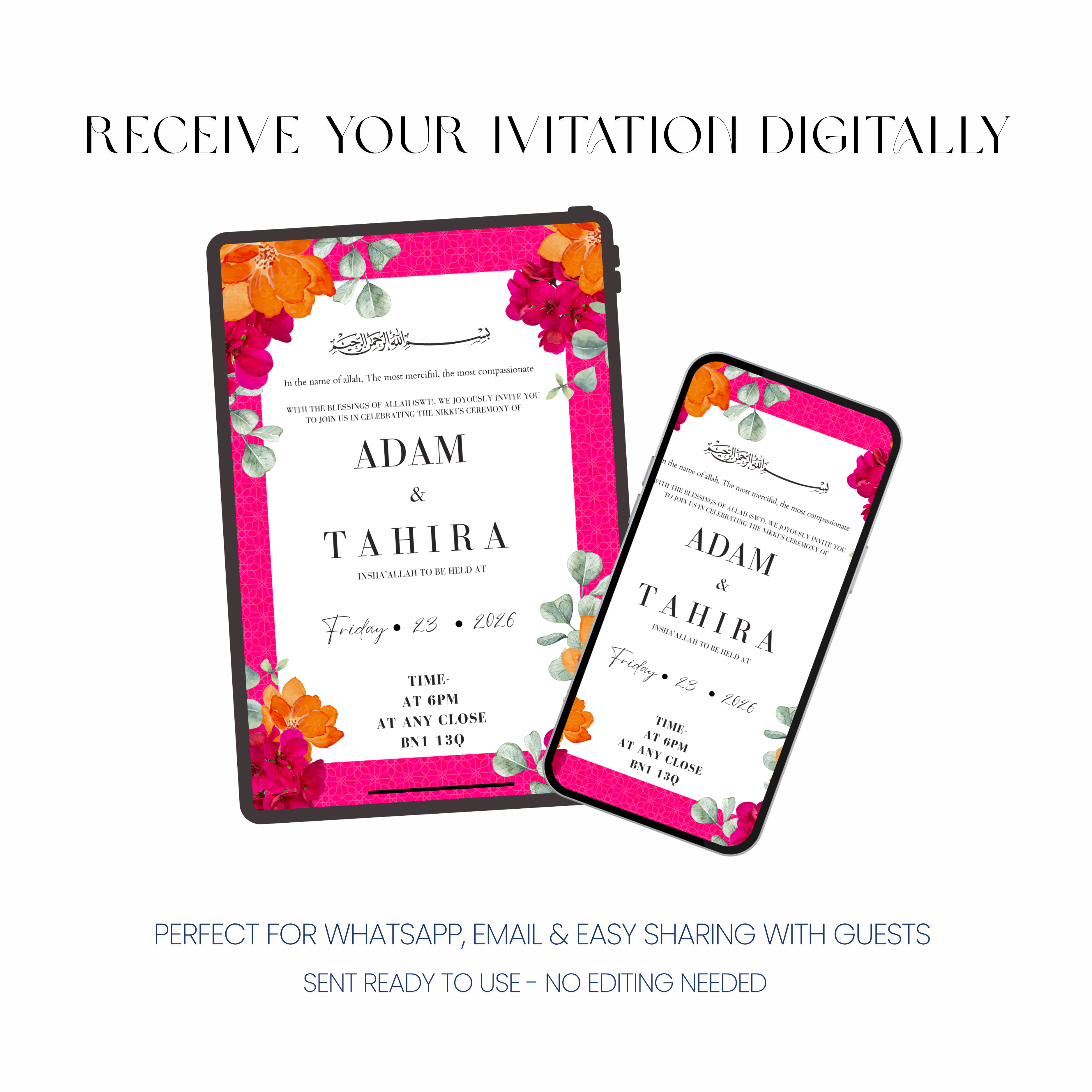 Zoya – Vibrant Floral Wedding Invitation