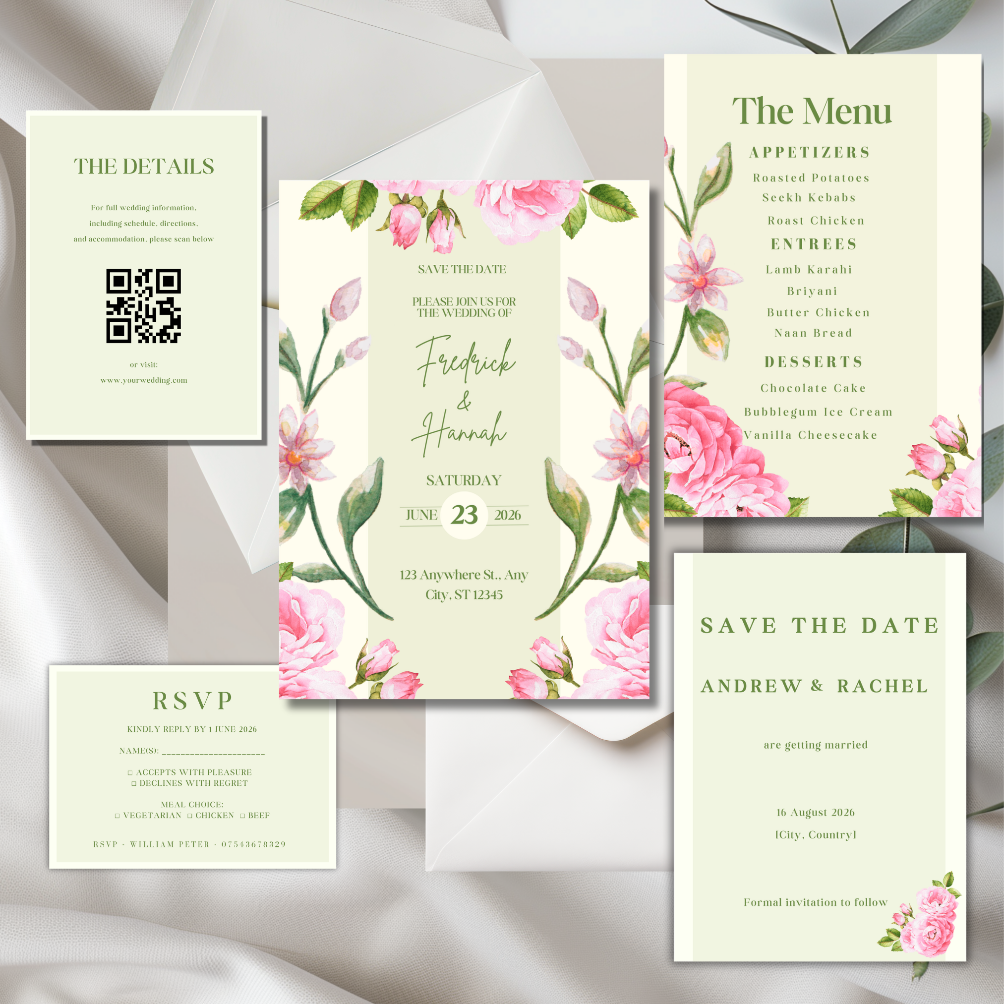 Frederick - Blush Garden Invitation Suite
