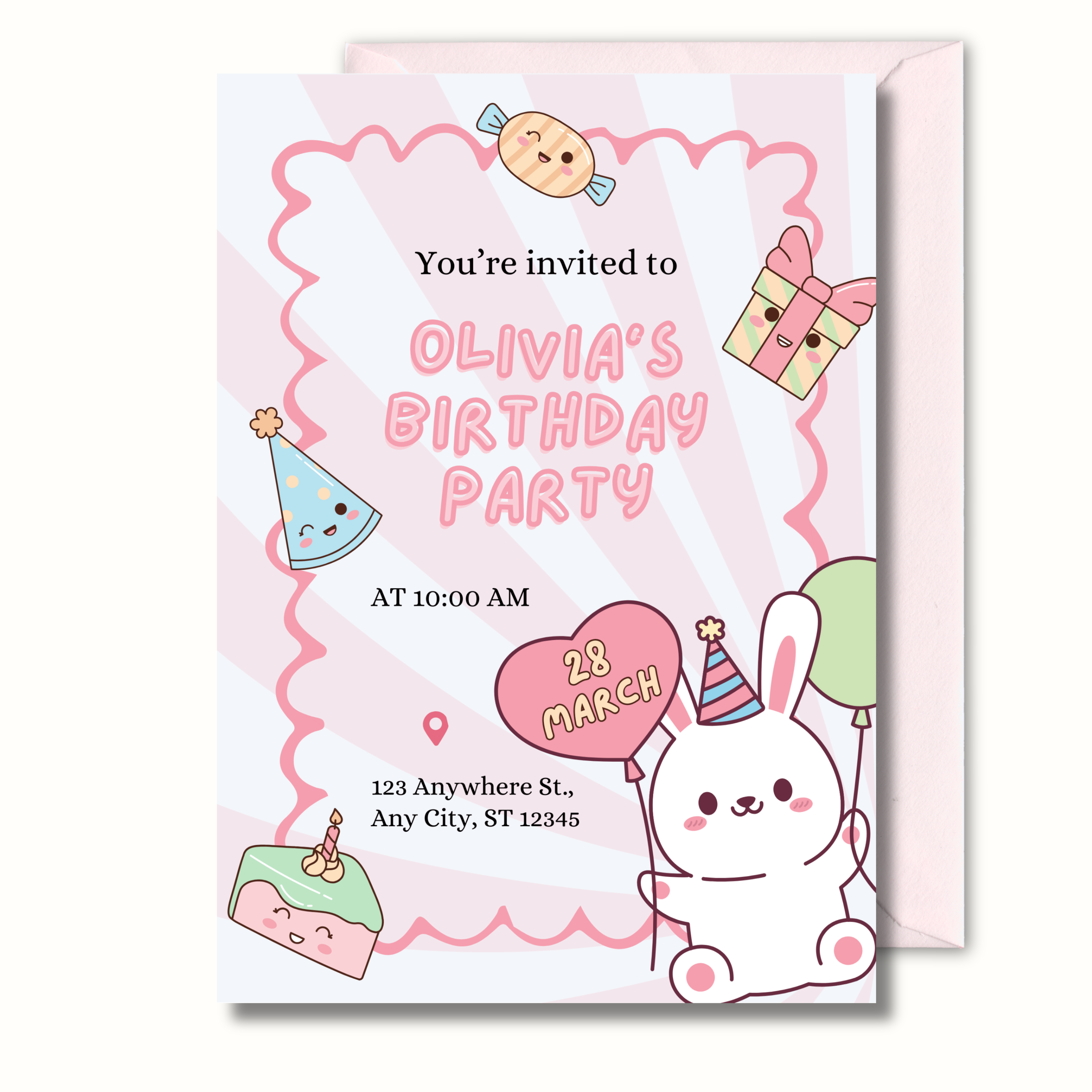 Bunny - Kids Birthday Invitation