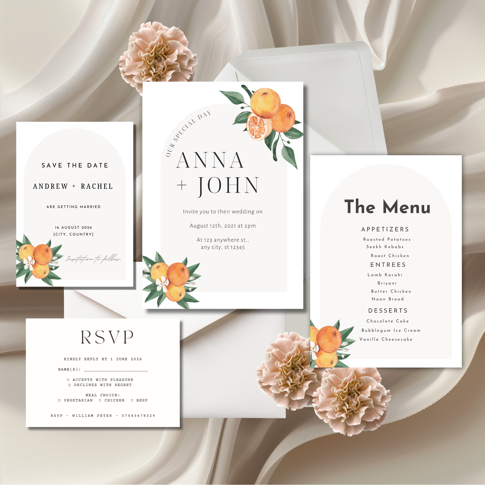 Anna - Citrus Orchard Invitation Suite