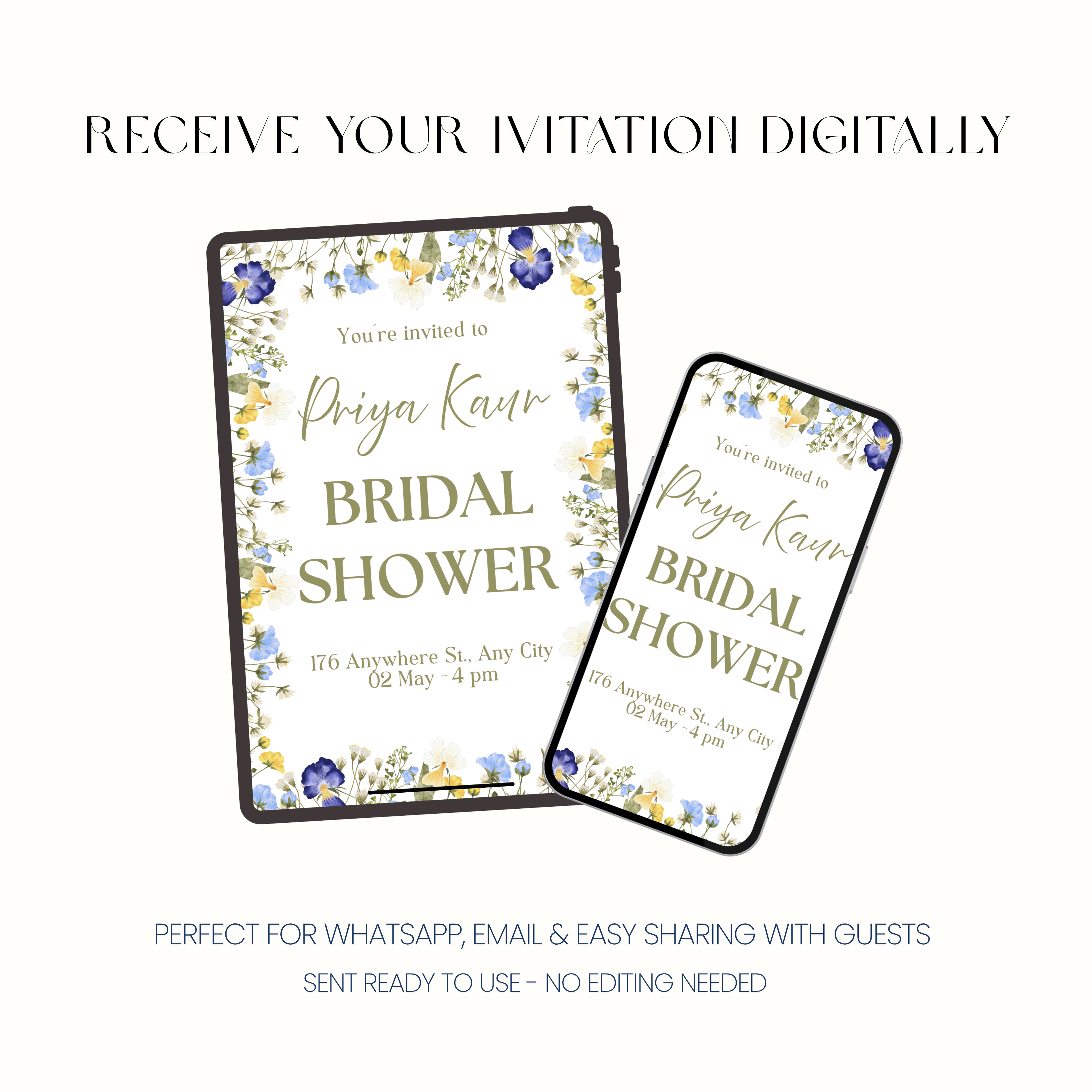 Priya – Floral Bridal Shower Invitation