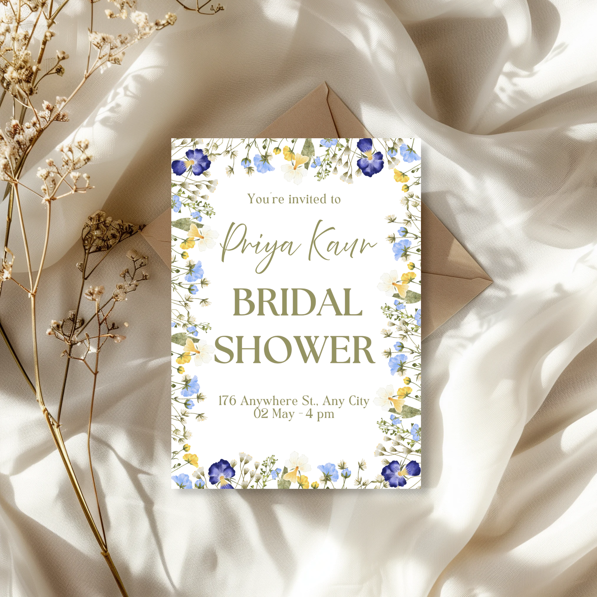 Priya – Floral Bridal Shower Invitation