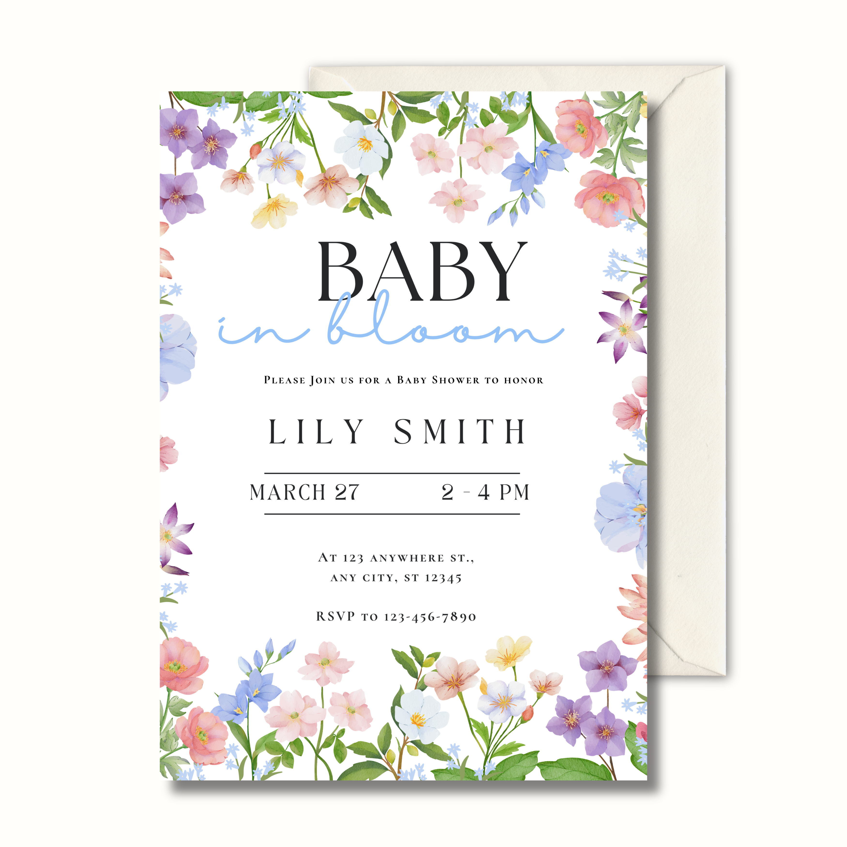 Lily – Baby in Bloom Baby Shower Invitation