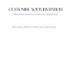 Text on a white background encouraging customization of an invitation for a special day.