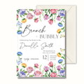 Brunch and bubbly floral bridal shower invitation