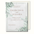 Greenery Wedding Invitation, Botanical Wedding Invite, Personalised Invitation