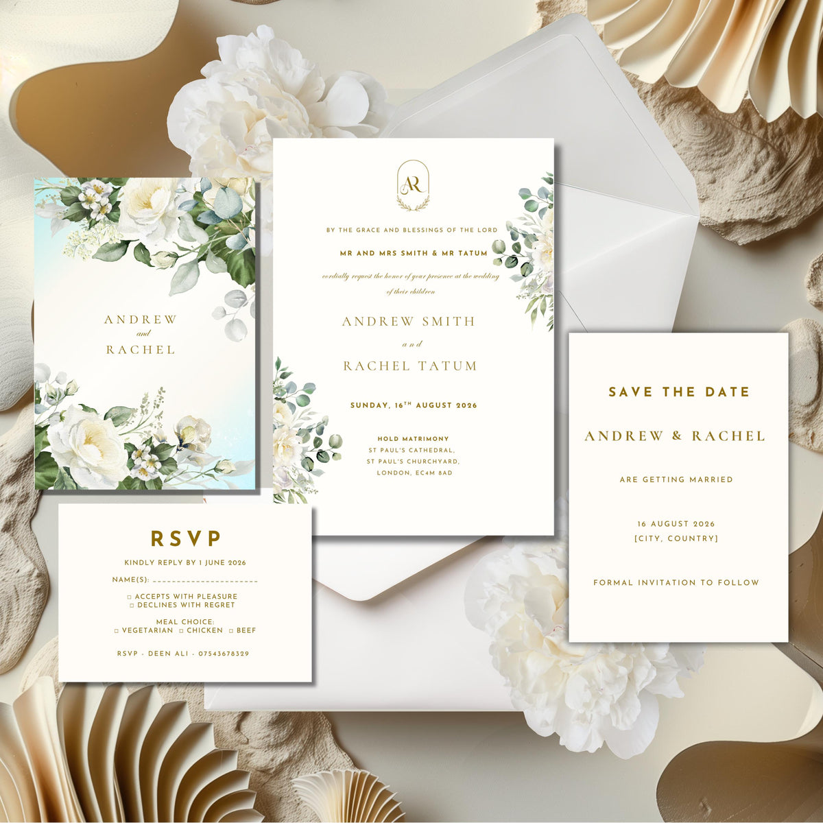 Eucalyptus Wedding Invitation, Greenery Wedding Invite, Personalised Digital Invitation