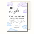 Gender Reveal Invitation Neutral, Minimal Baby Shower Invite, Personalised Invite