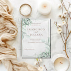 Greenery Wedding Invitation, Botanical Wedding Invite, Personalised Digital Invitation
