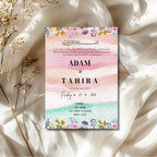 Pastel Wedding Invitation, Watercolor Wedding Invite, Personalised Digital Invitation
