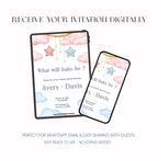 Gender Reveal Invitation, Neutral Baby Party Invite, Personalised Digital Invite, Minimal Baby PDF