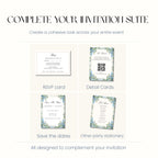 Blue Nikkah Invitation, Islamic Wedding Invitation, Personalised Invite
