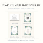 Blue Nikkah Invitation, Islamic Wedding Invitation, Personalised Digital Invite