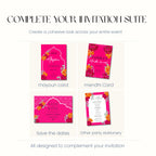 Floral Mehndi Invitation, Colourful Wedding Invite, Personalised Invitation