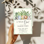 Wild One First Birthday Invitation, Safari Animal Party Invite, Personalised Invitation