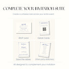 Blue Toile Wedding Invitation, Vintage Wedding Invite, Personalised Digital Invitation