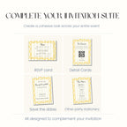 Amalfi Coast Wedding Invitation, Mediterranean Wedding Invite, Personalised Invitation