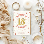 18th Birthday Party Invitation, Gold Birthday Invite, Personalised Digital Invitation