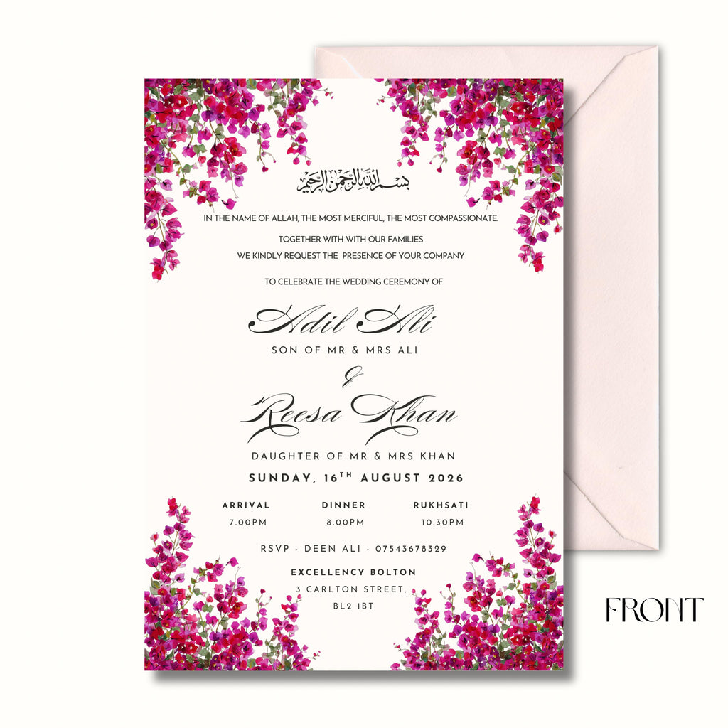 Nikkah Invitation, Islamic Wedding Invitation, Personalised Invitation