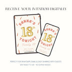18th Birthday Party Invitation, Gold Birthday Invite, Personalised Digital Invitation