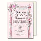 Bridal Shower Invitation, Pink Floral Bridal Shower Invite, Personalised Digital Invitation