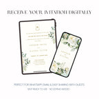 Eucalyptus Wedding Invitation, Greenery Wedding Invite, Personalised Invitation