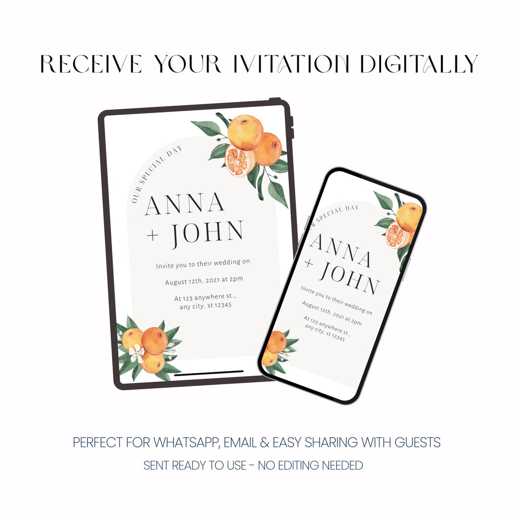 Nikkah Invitation, Minimalist Wedding Invitation, Personalised Digital Invitation