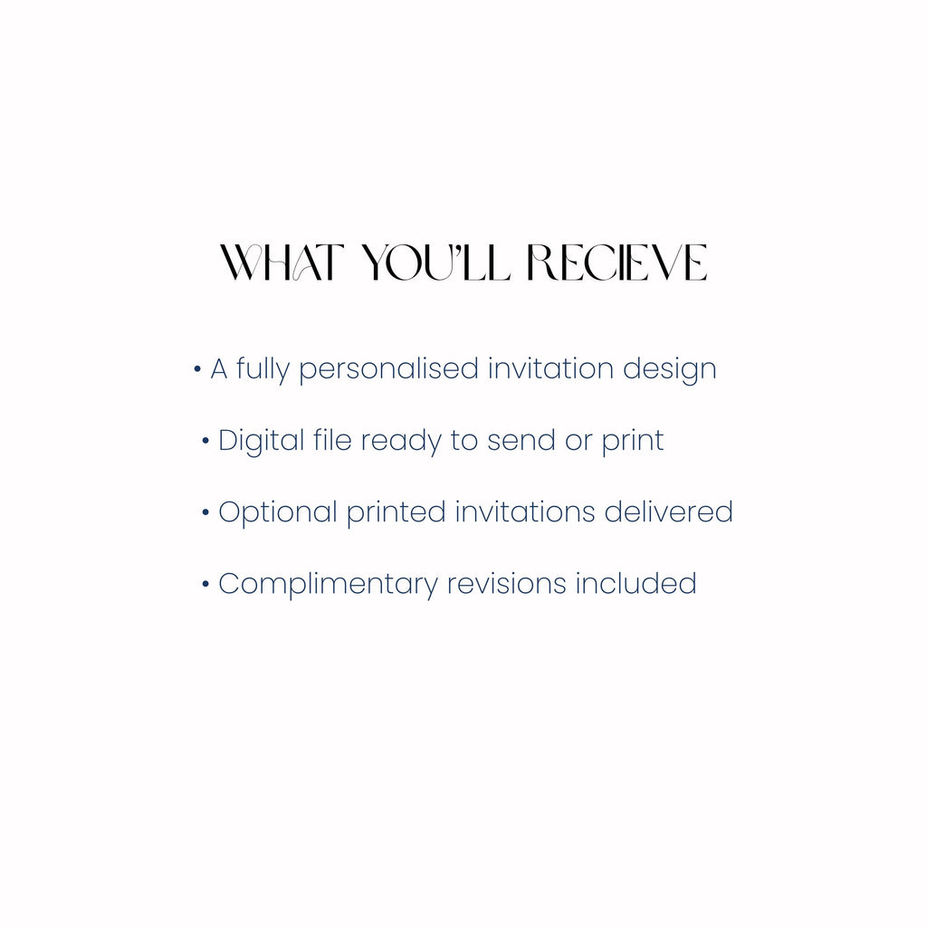 Text listing items included in a service on a white background