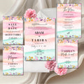 Pastel Harmony Watercolour Wedding Invitation Suite | Soft Rainbow Floral Printed Invites – Shipped to You