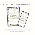 Personalised Floral Bridal Shower Invitation, Elegant Bridal Shower Invite, Digital Invitation