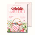 Garden Party Invitation, Floral Picnic Invite, Personalised Printed Invitation, 5x7 Cards Shipped