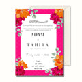 Floral Mehndi Invitation, Colourful Wedding Invite, Personalised Invitation