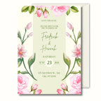 Floral Wedding Invitation Sage Green, Romantic Garden Wedding Invite, Personalised Invite