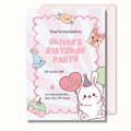Bunny Birthday Invitation, Kids Birthday Party Invite, Personalised Printed Invitation