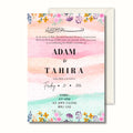 Pastel Wedding Invitation, Watercolor Wedding Invite, Personalised Invitation