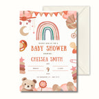 Boho Baby Shower Invitation, Neutral Pampas Party Invite, Personalised Digital Invite, Rustic Baby PDF