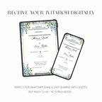 Blue Nikkah Invitation, Islamic Wedding Invitation, Personalised Invite