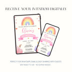 2nd Birthday Invitation, Rainbow Birthday Invite, Personalised Digital Invitation